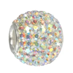 SilberDream Glitzer Bead Zirkonias weiß POL Silber GSB101