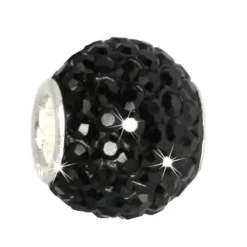 SilberDream Glitzer Bead Zirkonias schwarz Shiny GSB207