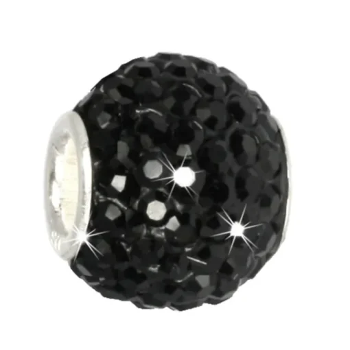 SilberDream Glitzer Bead Zirkonias schwarz Shiny GSB207