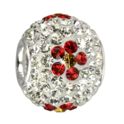 SilberDream Glitzer Bead Zirkonias weiß Flower 925 GSB301