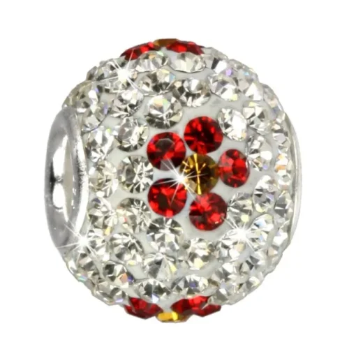 SilberDream Glitzer Bead Zirkonias weiß Flower 925 GSB301