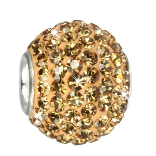 SilberDream Glitzer Bead Zirkonias bernstein Shiny GSB206