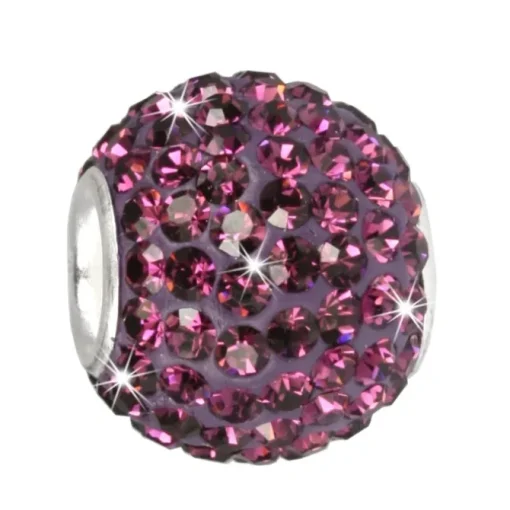 SilberDream Glitzer Bead Zirkonias lila Shiny GSB205