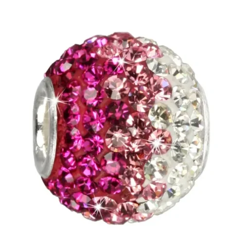 SilberDream Glitzer Bead Zirkonias pink ICE Silber GSB004
