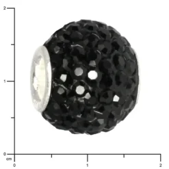 SilberDream Glitzer Bead Zirkonias schwarz Shiny GSB207