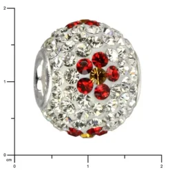 SilberDream Glitzer Bead Zirkonias weiß Flower 925 GSB301