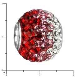 SilberDream Glitzer Bead Zirkonias rot ICE Silber GSB005