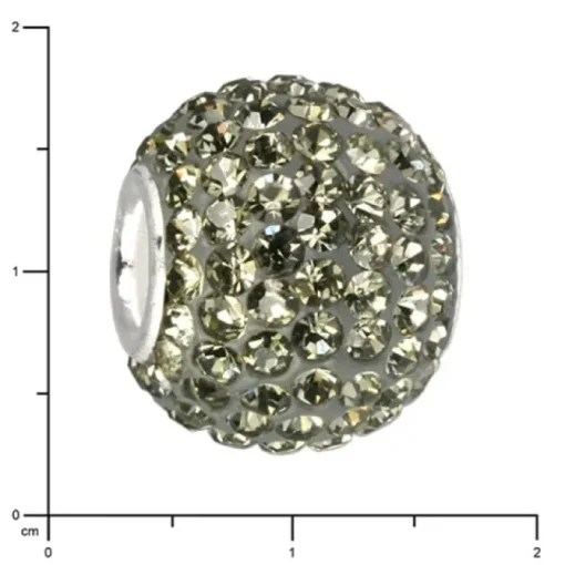 SilberDream Glitzer Bead Zirkonias grau Shiny GSB202