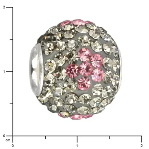 SilberDream Glitzer Bead Zirkonias grau Flower 925 GSB302