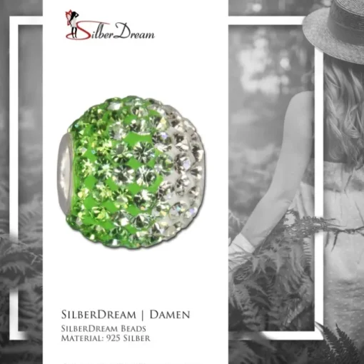 SilberDream Glitzer Bead Zirkonias grün ICE 925 GSB008