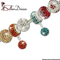 SilberDream Glitzer Bead Zirkonias weiß Flower 925 GSB301