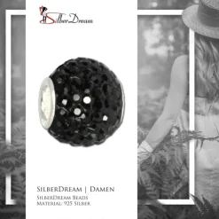 SilberDream Glitzer Bead Zirkonias schwarz Shiny GSB207