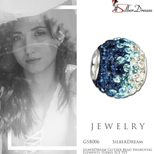 SilberDream Glitzer Bead Zirkonias türkis ICE 925 GSB006