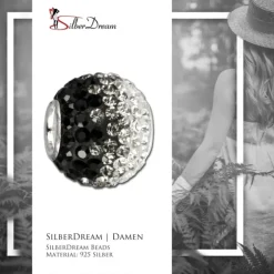 SilberDream Glitzer Bead Zirkonias schwarz ICE 925 GSB003