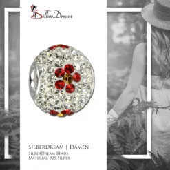 SilberDream Glitzer Bead Zirkonias weiß Flower 925 GSB301