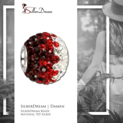SilberDream Glitzer Bead Zirkonias Dark ICE Silber GSB007