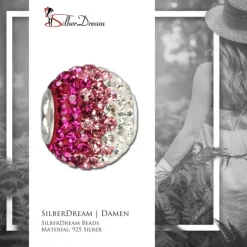SilberDream Glitzer Bead Zirkonias pink ICE Silber GSB004