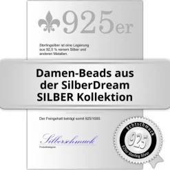 SilberDream Glitzer Bead Zirkonias blau Shiny GSB204