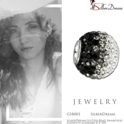 SilberDream Glitzer Bead Zirkonias schwarz ICE 925 GSB003