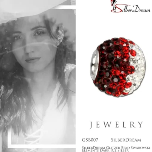 SilberDream Glitzer Bead Zirkonias Dark ICE Silber GSB007