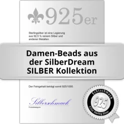 SilberDream Glitzer Bead Zirkonias weiß Flower 925 GSB301