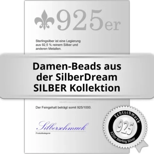 SilberDream Glitzer Bead Zirkonias Dark ICE Silber GSB007