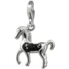 SilberDream Glitzer Charm Pferd schwarz Zirkonia Kristalle Anhänger GSC570S