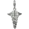 SilberDream Glitzer Charm Hermesstab weiß Zirkonia Kristalle GSC557W