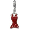 SilberDream Glitzer Charm Kleid rot Zirkonia Kristalle GSC520R
