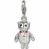 SilberDream Glitzer Charm Bär weiß Zirkonia Kristalle 925er GSC504W