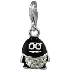 SilberDream Glitzer Charm Pinguin Zirkonia Kristalle 925 Anhänger GSC542S