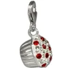 SilberDream Glitzer Charm Muffin rote Zirkonia Kristalle 925er GSC526R