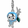SilberDream Glitzer Charm SpaceBodo blau Zirkonia Kristall 925 GSC527H