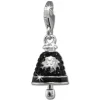 SilberDream Glitzer Charm Glocke schwarz Zirkonia Kristalle GSC575S