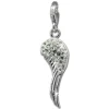 SilberDream Glitzer Charm Flügel weiß Zirkonia Kristalle GSC574W