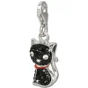SilberDream Glitzer Charm Katze schwarz Zirkonia Kristalle GSC506S
