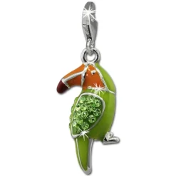 SilberDream Glitzer Charm Tukan grün Zirkonia Kristalle GSC545L