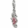 SilberDream Glitzer Charm Seepferd rosa Zirkonia Kristalle 925 GSC519A