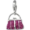 SilberDream Glitzer Charm Tasche groß fuchsia Zirkonia Kristalle GSC559P