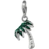 SilberDream Glitzer Charm 3D Palme grün Zirkonia Kristalle GSC548G