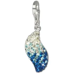 SilberDream Glitzer Charm Welle Zirkonias blau ICE GSC004