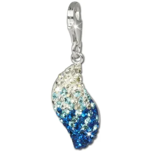 SilberDream Glitzer Charm Welle Zirkonias blau ICE GSC004