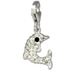 SilberDream Glitzer Charm Delfin weiß Zirkonia Kristalle 925 GSC516W