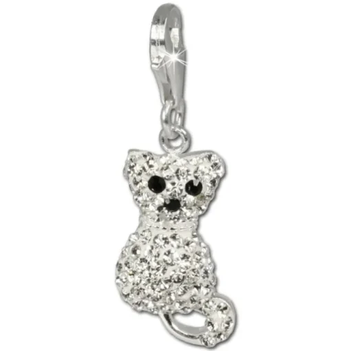 SilberDream Glitzer Charm Katze Zirkonias shiny GSC209
