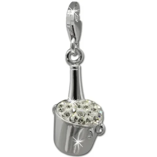 SilberDream Glitzer Charm Sektkühler weiß Zirkonia Kristalle GSC573W