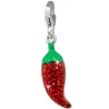 SilberDream Glitzer Charm Chili rot Zirkonia Kristalle Anhänger GSC566R