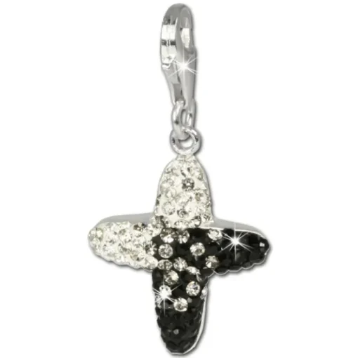 SilberDream Glitzer Charm Kreuz Zirkonias ICE 925 GSC005