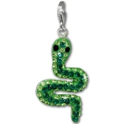 SilberDream Glitzer Charm Schlange Zirkonias grün GSC310G
