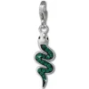 SilberDream Glitzer Charm Schlange grün Zirkonia Kristalle GSC585G