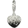 SilberDream Glitzer Charm Herz Zirkonias schwarz ICE GSC006